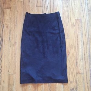 Suede Look Stretchy Pencil Skirt